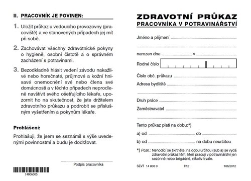 Jak získat potravinářský průkaz